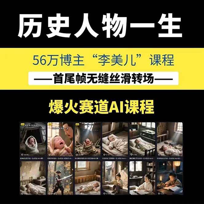 图片[1]-AI历史人物短视频创作，含IP打造、首尾帧无缝转场、智能体视频制作等核心教学内容-巅峰网创资源网