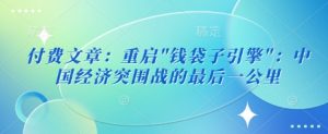 付费文章：重启-网创星球