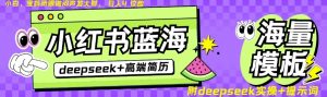 Deepseek+小红书简历蓝海赛道，24小时网盘自动发货，零成本，不限时间地点，日入四位数-网创星球